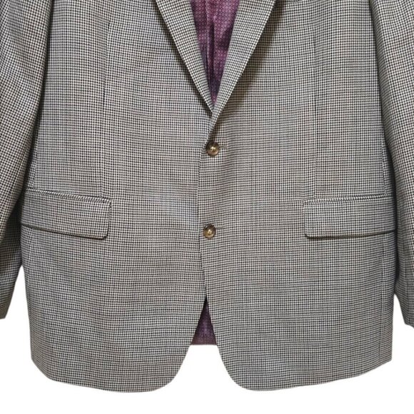 Ralph Lauren Houndstooth Wool Single Breasted Blazer Sz 46L - Picture 3 of 12